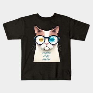 Cogito ergo meow Kids T-Shirt